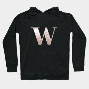 Monogram rose gold glitter marble W Hoodie